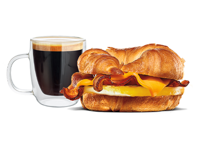 Café + Medialuna Americana con Bacon